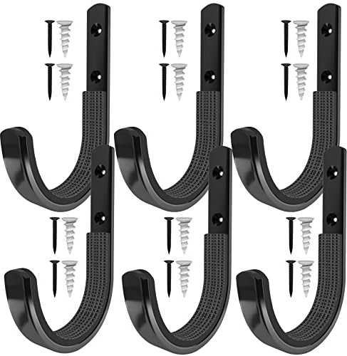 Soporte de pared para armas, soportes horizontales para almacenar rifles, escopetas y arcos, ganchos para colgar armas (negro, 3 pares)