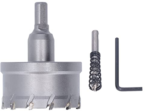 Sierra Perforadora de Carburo C45 Kit de Cortador de Agujeros de Acero con Broca Piloto TCT Brocas de Metal Grueso para Acero Metal Aluminio Madera con Destornillador Hexagonal Caja de(60MM)