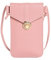Narunii Mini Sac à bandoulière Femme, Mini Pochette pour téléphone Portable avec Sac à Dos en Cuir PU Transparent pour écran Tactile (Rose Clair)