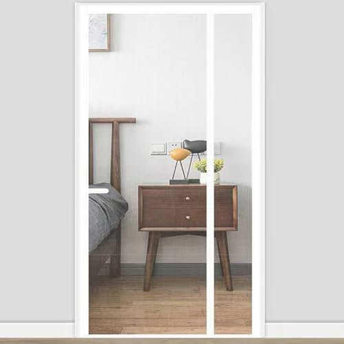 Magnetic Mosquito net - 140x200 cm - Magnetic Mosquito nets for Doors Anti Insect Windows Automatic Closure with Magnet Calamity Tent Garage Door Input Balcony, White