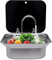 Wohnwagen Waschbecken Set, RV Camping Spüle Bausatz RV Wohnmobil Spülbecken Edelstahl mit Wasserhahn, RV Handwaschbecken rechteckig mit Deckel für Kompatibel RV Camper Wohnmobil 42,3 x 37,3 x 15 cm