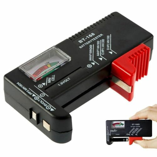 Black Universal BT168 Digital Battery Tester Volt Checker for AA AAA 9V Button Multiple Voltage Tools Battery BT-168 Tester Meter Size Household Batteries, Chargers and Accessories