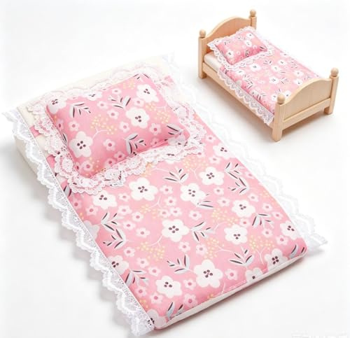 Toyvian 1 Set Doll House Sheets Doll House Bed Accessories Kit Mini Bedsheet Mini Bedding for Bed Decorations Bedroom Accessories ature Bedsheet
