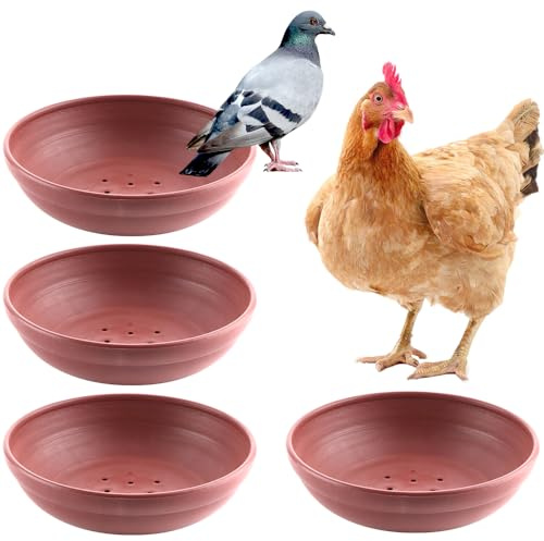DQITJ 4 Pack Bird Nest Bowl Plastic Racing Pigeon Breeding Hatching Nest Box Egg Basin Pigeon Nest Bowl for Doves Pigeon Quail Bird (Dia: 8.6)