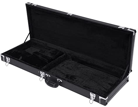 Susoso Elegantes E-gitarrenkoffer, Tragbarer Rechteckig Hartschalenkoffer mit Schlüssel Wasserdichter Akustikgitarre Koffer mit Riemen und Griff für M eisten E-Gitarren 105x36x11cm Schwarz