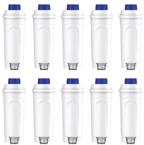 10 stycken kaffemaskiner, vattenfilter för DeLonghi Magnifica, ECAM, Eletta, Dinamica, ETAM, EC, BC-serien, DLSC002, SER3017 och 5513292811, kompatibla med kaffe och espressomaskiner
