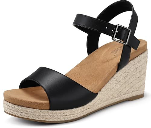 SHIBEVER Women's Wedge Sandals Comfortable: Dressy Platform Espadrilles
