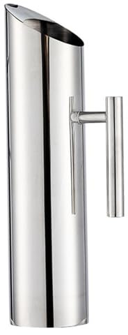 Heidouse Jarra de Agua de Acero Inoxidable 2L 4x14 Pulgadas de Acero Inoxidable con Mango Jarra de Agua fácil de Lavar Pulida y Suave para té, Leche, Cerveza, Jugo, jarras