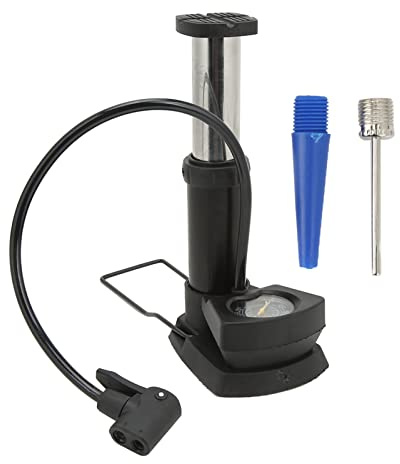 Pompa del piede in lega di alluminio | Pompa di pedale mini portatile ad alta pressione per due ruote / pallacanestro / gonfiabili | Doppi ugelli con fibbie di bloccaggio | Base e