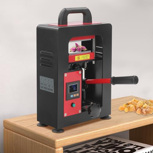 Hydraulic Heat Press Machine with Digital Temperature Control, 14000psi Manual Dual Plates Heating Presser Portable Rosin Press Extraction Extraction Extractor Equipment for DIY Leather Flower Plant