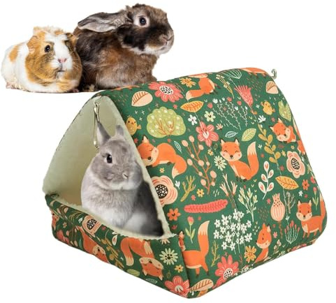 Marsvinshus - Mysigt gömställe | Bunny Warm Housee | Tillbehör för små | husdjur till hamster Multifunktionellt mysigt skydd för små husdjur, skäggiga vinterbo tillbehör till hamsterburar