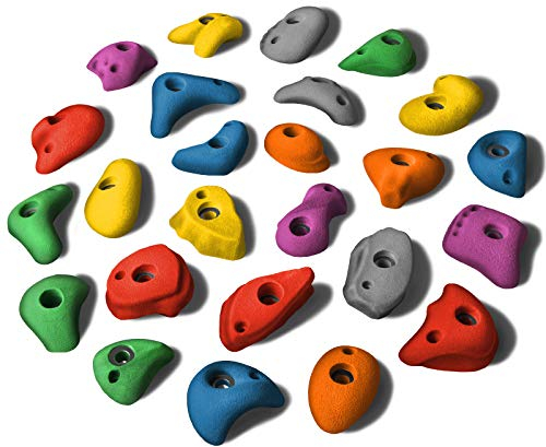 ALPIDEX 25 Klettergriffe S/M | Kleine Henkel | Schmale Leisten | Tritte | Größe S M | Hinterschneidungen Farben Formen | Klettersteine - Farbe:Mixed Colour