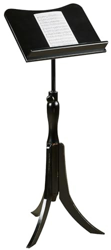 Touch of Class Parke Music Sheet Stand - Wooden - Black - Adjustable - Wood Station for Conductors - Library Lectern for Atlas, Dictionary - Auditorium, Meeting Room, Classroom for Speeches