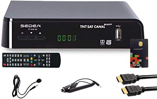 Sedea Récepteur Satellite HD + Carte TNTSAT V6 + Câble HDMI + Câble 12V + Déport IR