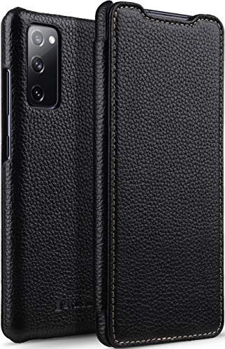STILGUT Book Case kompatibel mit Samsung Galaxy S20 FE Hülle aus Leder zum Klappen, Klapphülle, Handyhülle, Lederhülle - Schwarz
