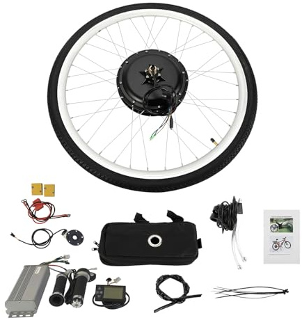 Frederimo Elcykelkit med LCD-display, konverteringssats för 28-tums cykel, motor på 48 V och 1 000 W motor, elcykelkonverteringssats för bakhjul