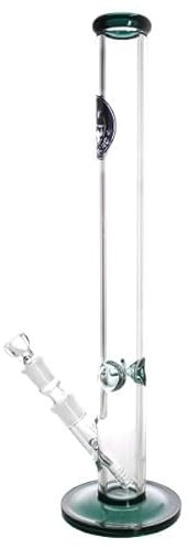 Heisenberg 50-7 DarkGreen Glasbong zylindrische Form, 7mm Glasdicke, Höhe 50 cm, 18.8 Normschliff, teilweise dunkelgrün gefärbt, ohne Perkolatoren