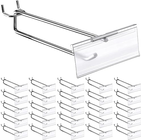Thyle 50 ganci in metallo per scansione da 20,3 cm, con porta etichette, ganci in metallo per pannelli forati da 1/8 di pollice a 1/4 di pollice, per casa, garage, negozio, vetrine, forniture per