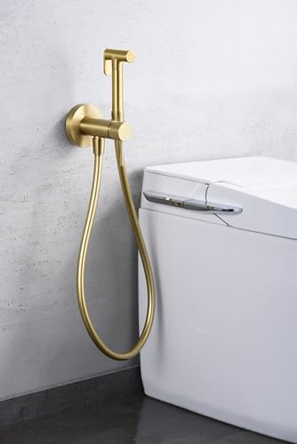 MICE - Robinet mitigeur de bidet encastré - Douche hygiénique encastrée - Robinetterie de bain de bidet pour eau chaude/froide série LIne or brossé-RDD038/OC