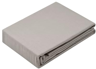STOF - Drap Housse - Taille 180x200 cm - 100% Coton Biologique - Qualité - Certifié Oeko-Tex - Couleur Lin - Modèle Horizon - Linge de lit pour Maison - Doux et Confortable