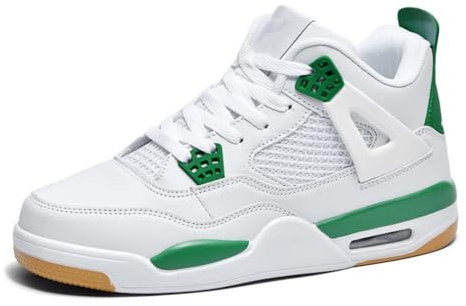 Herren Sportschuhe Große Größe Sportschuhe Herren Basketballschuhe Mode Sport Basketballschuhe Retro Shoes Trainers for Kids and Adults Grün WeißEU40