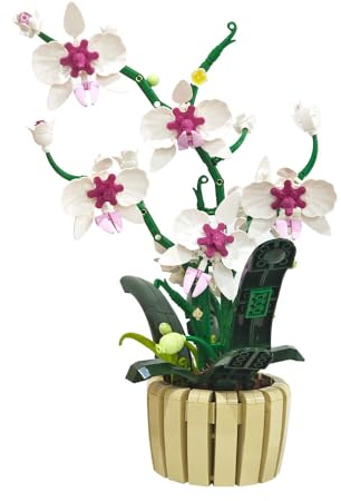 ZOYDP Klemmbausteine Blumen Orchidee, Blumen Klemmbausteine mit vase, DIY Blumen Bausteine, Künstliche Blumen Bauset zum Basteln Blumen Bauspielzeugsets für Frauen, Mädchen Geschenke (1192PCS)