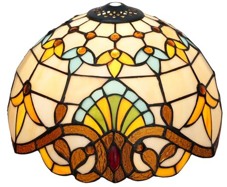 ZXMJYHK Tiffany Style Lamp Shade, 12 Inch Baroque Stained Glass Lamp Shade Replacement Vintage Creativity Lamp Cover Accessories Fit for Table Lamp Pendant Light Ceiling Light