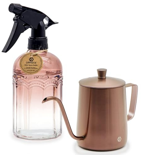 OFFIDIX Spray Bottle, 2 Pack Plant Misters Watering Spray Bottle for Indoor and Outdoor Gardening or Home Cleaning (Rose Gold)