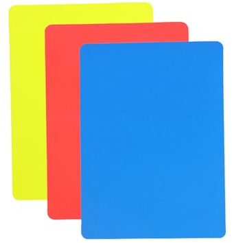 Schiedsrichterkarten-Set – 3-teiliges High-Visibility Fußball Richter Werkzeuge, professionelle rot-gelbe Karten für Schiedsrichter | Sportausrüstung für Damen und Herren, Fußball, Hockey, Volleyball