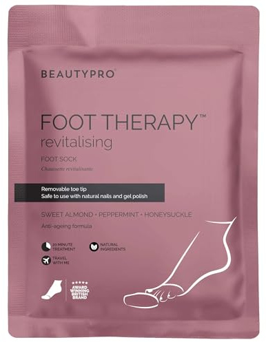 BEAUTYPRO FOOT THERAPY Intensely Moisturising Foot Mask Collagen Salicylic Acid & Argan Oil Natural Nourishing Foot Socks Removeable Toe Tips Vegan Treatment For Dry Feet Multi Award Winning Brand