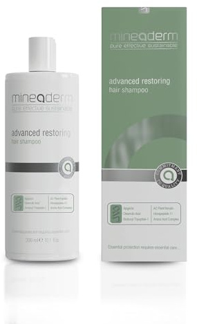 Mineaderm Anti-Haarausfall Shampoo für dünnes & kraftloses Haar, mit Procapil, Biotin, pflanzlichem Keratin & Peptidkomplex, SLS/SLES-freie sanfte Reinigung, 300 ml