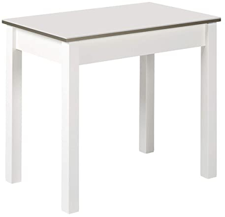 Mesa de Cocina Extensible Blanca RDEC, 80X50 cm. Extensible 110x50 cm Canto Efecto Cristal.