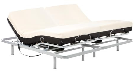 Geriafy - Cama Articulada de Matrimonio Reforzada con Colchón Ortopédico Viscoelástico 20 cm (160x190, Mando por Cable)