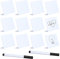 AIEX 12 Stück 100x75 mm Mini Kreidetafeln, Tafelschilder Klein mit 2 Stück Löschbarem Filzstift, Kreidetafel zum Beschriften Klein für Party Buffet Hochzeit Geburtstag Babyparty (Weiß)