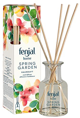 fenjal home Raumduft - 75 ml, blumig-würziger Duft, 5 Rattan-Stäbchen, bis zu 6 Wochen Dufterlebnis - Spring Garden