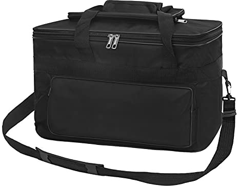 IPENNY Large Art Storage Bag Waterproof Premium Heavy Duty Spacious Carry Tote Bag Drawing Tool Organizer with Handle Shoulder Strap for Palette Paints Brushes Pencil Sketchbook (Black)