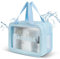 AiQInu Kulturbeutel Transparent, Kosmetiktasche Trocken- und Nasstrennung, Großer Kosmetikbeutel Toiletry Bag, Wasserdicht Make up Tasche für Damen Männe