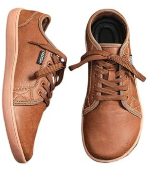 Treer Chaussures Pieds Nus Homme Automne Chaussures Pieds Larges Légères Barefoot Confort Chaussures Minimalistes avec Semelle à Chute Zéro Homme Barefoot Shoes Running Sneakers PU Artificiel