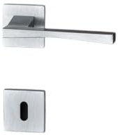 Ghidini Maniglia per porte interne RIALTO, zama, in diverse finiture, con rosetta quadrata 50x50x5 mm e bocchetta foto CHIAVE, adatta per porte con spessore di 38-42mm (ZCS)