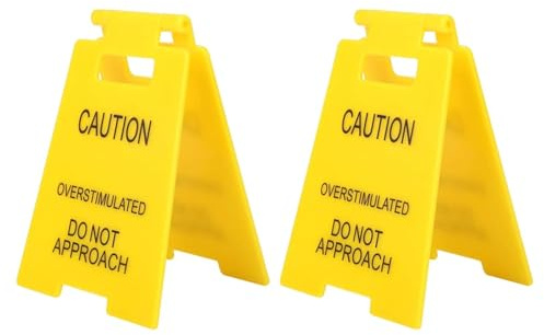 Dinghaole Pack De 2 Pièces Drôle Avertissement Trop Excitant Bureau Signe - Funny Bureau SIM Carte, Décoration Humoristique, Accessoires Signe D'avertissement Pour Toutes Sortes De Petits Endroits