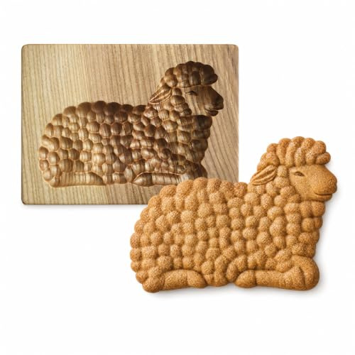 Molde de Madera para Galletas, Sello Tallado 3D Forma de Oveja