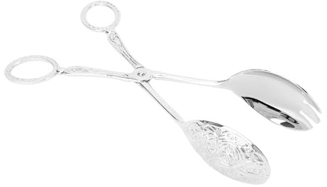 SUNGOOYUE Salladstång Elegant Metallserveringssax i Europeisk Stil för festbuffé, Material Av Zinklegering (Silver)
