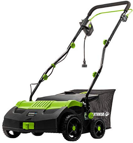 Earthwise DT71613 13-Amp 16-Inch Corded Electric Dethatcher, Green
