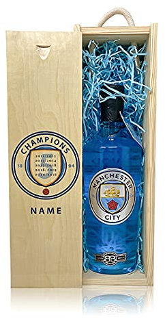 Manchester City Vodka in Personalised Champions Gift Set – 70cl Bottle – Unique Alcohol Gift for Him or Her – Ideal for Birthdays, Christmas, Father’s Day, Mother’s Day & Man City Fans