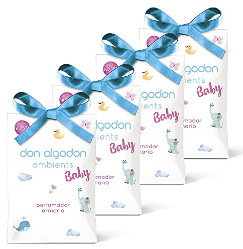 Don Algodon Ambients - Ambientador Armario Baby. Sobres Perfumados, saquitos para armarios y cajones. 13 g, 4 ud.