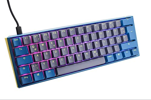 Ducky One 3 Daybreak - Mechanische Gaming Tastatur Deutsches Layout im Mini-Format (60% Keyboard) mit Cherry MX Red Switches, Hot-Swap-fähig und RGB-Beleuchtung
