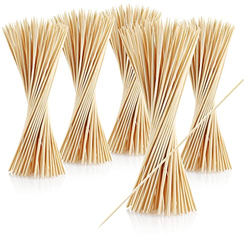 COM-FOUR® 500x brochettes de finger food en bois - longues brochettes en bois pour viande, légumes et fruits - brochettes de barbecue pour la maison, la gastronomie ou les mariages (500 pièces - 25cm)
