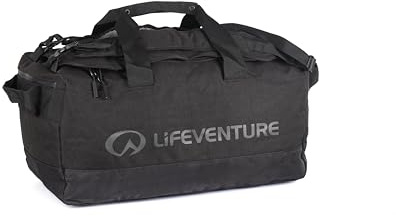 Lifeventure Sac de Sport Cargo Expedition - Capacité de 50 litres - avec Sangles Amovibles, Noir, 50 l, Sac de Sport avec Sangles pour Bagage à Main