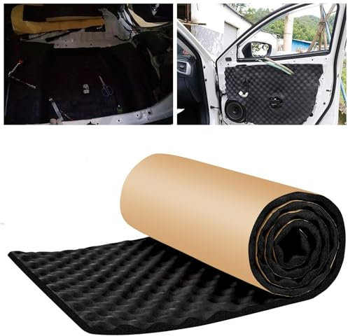 Lifemaison 20MM Tapis Insonorisant pour Voiture,Isolation Phonique Voiture Tapis,Mousse Anti Bruit auto-adhésifs,Isolant Thermique De Voiture Tapis Amortisseur,Imperméable à l'eau,Ignifuge,50x200cm