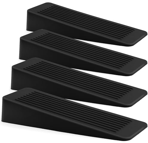 Dörrstopp i gummi 4-pack, dörrproppar för golv, dörrstopp inomhus, dörrkil, halkfri gummidörrstopp, dörrkilar inomhus, idealisk för alla golvtyper, svart